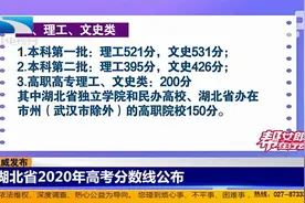 湖北省2020年高考分数线公布：一本线理工521分、文史531分视频封面