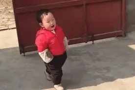 2岁孩子成“蹭饭专业户”，双手插兜四处串门，网友：家长的失职图片