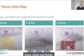 经典童话《三只小猪》，5道简单的英语题做做看，与网课视频配套图片