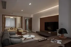 130m²原木色和胡桃木色变身现代感十足大宅图片