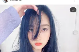 关晓彤越来越大胆，头发一会染红一会染蓝，一般人可驾驭不住图片