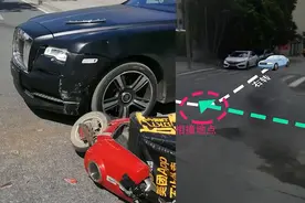“我直行他右转”，撞劳斯莱斯的外卖员回应了！网友：准备看房吧图片