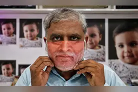 印度摄影师因生意太惨，推出专属人脸定制口罩，每个只要5.7块钱图片