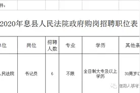 息县法院公开招聘6名政府购岗工作人员图片