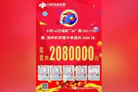 池州彩民福彩3D中奖208万不用交税图片