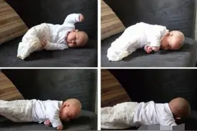 “翻身”这项技能，宝宝到了这个月还不会，父母需重视图片