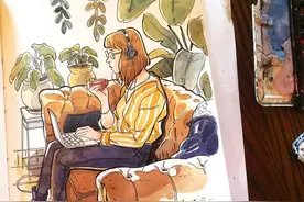 个性十足的「美式插画」，他把建筑物画得像漫画一般图片