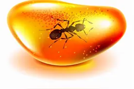 两只苍蝇的爱情故事-最终形成了一个琥珀图片