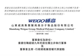 公布！威高股份董事长辞职图片