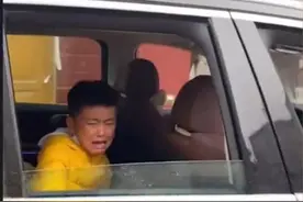 河南小孩假期结束不舍离开爷爷奶奶难过大哭，车开时一个动作亮了图片