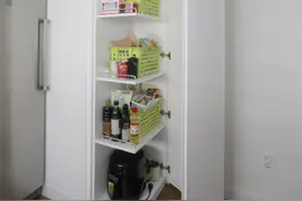 拐角也有大用处，柜子做个90度直角柜门，瞬间多出2㎡杂物间图片