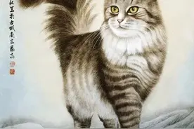 魏诗煌 画猫，小的憨态可掬，稚气妩媚；大猫体壮威武，英气勃勃图片