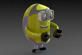 Solidworks建模的小黄人，还是很可爱的图片