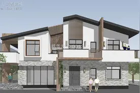 福建新农村二层新中式自建小别墅，坐东朝西坡屋顶有助于排水图片