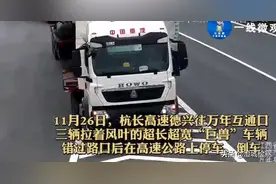 江西上饶：险！“任性巨兽”高速路口违停倒车图片