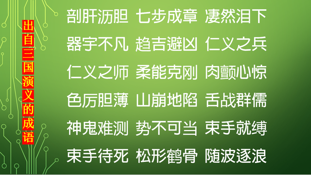 198个出自《三国演义》中的成语，每一个都出自一个故事