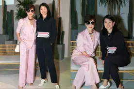 头排看秀，刘嘉玲睡衣风配奢华珠宝，胡兵蕾丝装比女明星抢镜图片