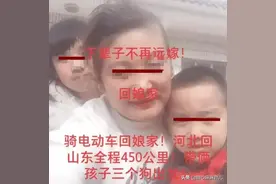 远嫁不易：山东姑娘带两娃三狗骑电动车奔波900里回娘家图片