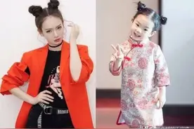 戚薇李承铉的女儿lucky简直和戚薇一模一样，是生了一个小戚薇呀图片