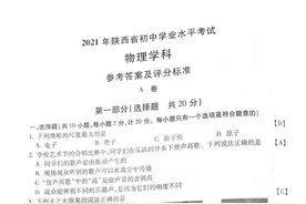2021年陕西省中考物理真题含参考答案及评分标准图片