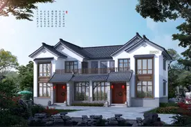 兄弟建双拼，一起孝双亲，10款双拼别墅，兄弟建一栋共享福气图片