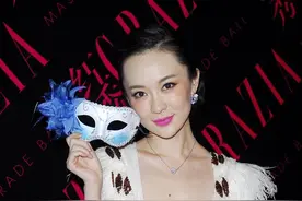 霍思燕盛装出席化装舞会，尖头鞋配长裙好有贵妇气质图片