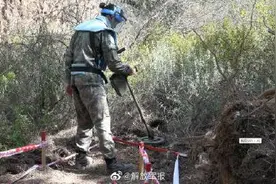 我第19批赴黎维和扫雷官兵成功清排首枚地雷图片