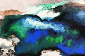 张大千 | 10幅经典泼彩山水，色墨交融，明净清逸，爽丽流动图片
