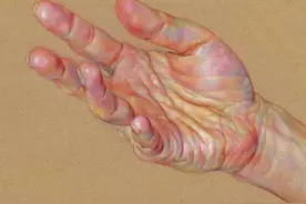 ​他只画手和脚，作品“肉感”十足，似乎让人能感觉到温度图片