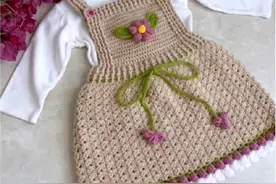 「针织作品」30款时尚的儿童钩花连衣裙套装图片