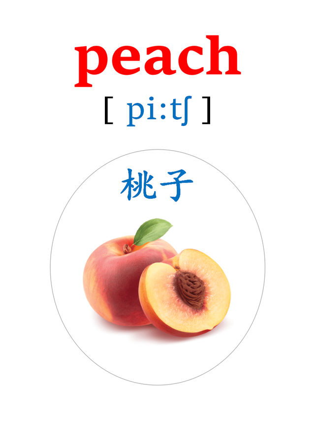 英语卡片来了！20多种水果的英语单词！apple、orange、pear