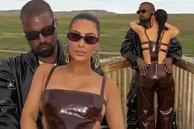 卡戴珊最爱漆皮衣上线，款式个性新颖很吸睛，丈夫侃爷略显害羞图片