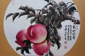 贾进考国画桃子 仙气飘飘 堪比蟠桃图片
