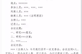收藏 | 基层党支部各类会议记录范例图片