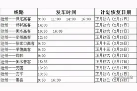 沧州汽车客运东站、客运西站春节运输计划 节后复班公告图片