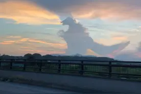 日本博主拍下“哥斯拉”形状的云，网友纷纷晒出了自己的珍藏图片