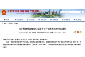 合肥新房摇号，房产3年限售！此前曾因“炒房”被约谈……图片