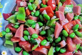 家常菜毛豆火腿这样做，老陈5分钟完成，大人孩子抢着吃图片