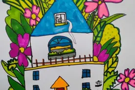 4～6岁创意绘画《花房子》作品分享图片