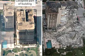 美国大楼凌晨碎成渣！坍塌瞬间曝光，5死156人失踪，美基建被质疑图片