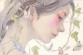 有工笔味道的美女图～平野实惠油画作品图片