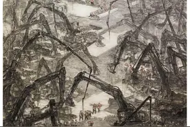 致敬“中国速度”火神山 他带领学生花两个月创作画作《中国力量》图片