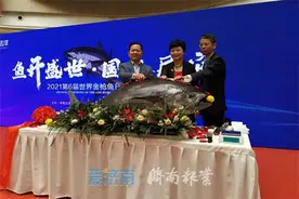 视频｜1.5米长、200多斤重的“鱼中之王”首次亮相济南，专业技师上演“庖丁解鱼”图片