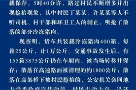 江苏“10吨猪肉因翻车遭哄抢”后续：5人被行政拘留图片