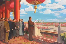 董希文世纪杰作《开国大典》，二十几年三次大修改，都删了什么图片