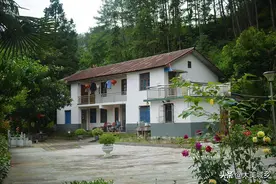农村人住山中瓦房，屋前装饰豪华典雅，村民称不想回家图片