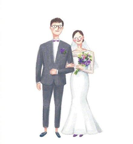 超可爱漫画婚纱照，新的一年要有超甜的恋爱呀