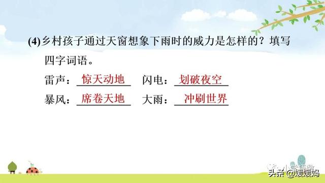 四年级下册语文第3课《天窗》图文详解及同步练习