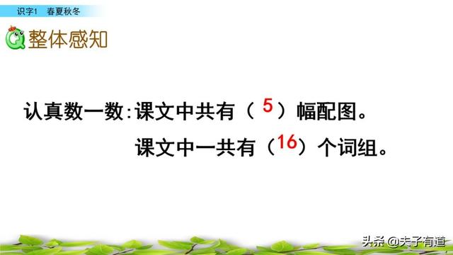 部编版一年级下册语文《春夏秋冬》知识点+图文讲解，给孩子预习