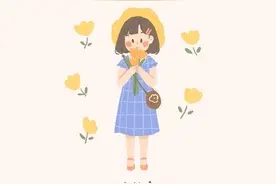 简单可爱的小女孩手帐插画图片